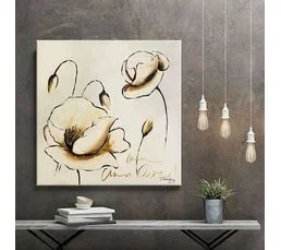 FEEBY Tableau Fleurs 30 X 30 Cm Beige