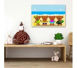 FEEBY Tableau Le Nôtre Sur La Plage 50 X 40 Cm Bleu