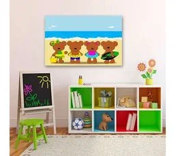 FEEBY Tableau Le Nôtre Sur La Plage 50 X 40 Cm Bleu