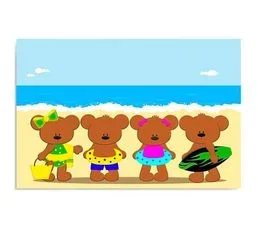 FEEBY Tableau Le Nôtre Sur La Plage 50 X 40 Cm Bleu