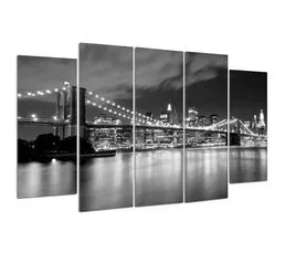 FEEBY Tableau Pont De Brooklyn La Nuit 200 X 100 Cm Noir