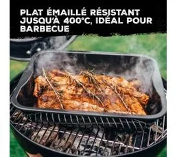 FM PROFESSIONAL Lot De 2 Plats De Cuisson En Acier Émaillé