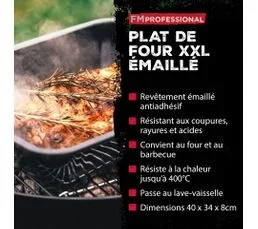 FM PROFESSIONAL Lot De 2 Plats De Cuisson En Acier Émaillé