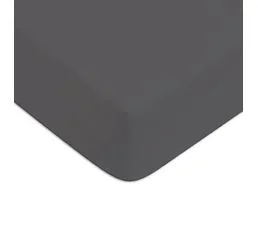 FUTURE HOME Drap Housse En Coton 57 Fils Uni Bonnet 25cm Zinc 90x200cm Coton Unis