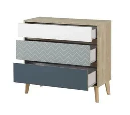 GAMI Commode 3 Tiroirs Larvik - Chêne Blond
