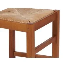 HELLIN Chaises En Bois Assise Paille (lot De 2) - Riga