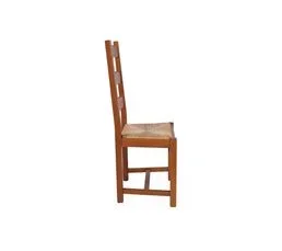 HELLIN Chaises En Bois Assise Paille (lot De 2) - Riga