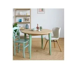 HELLIN Chaises Tissu Bouclette Beige Et Bois Chêne (lot De 2) - Matilda