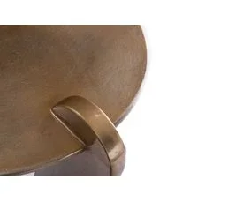 HELLIN Table Basse Ronde En Aluminium Doré D85 - Chloe