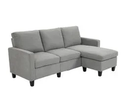 HOMCOM Canapé D'angle 3 Places Méridienne Réversible Tissu Polyester