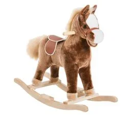 HOMCOM Cheval à Bascule Cowboy Brun