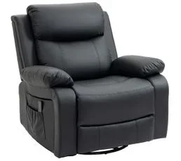HOMCOM Fauteuil Luxe De Relaxation Et Massage Réglable Noir