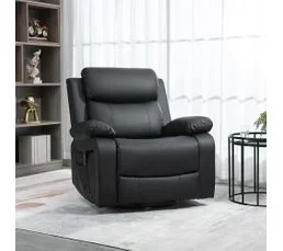 HOMCOM Fauteuil Luxe De Relaxation Et Massage Réglable Noir
