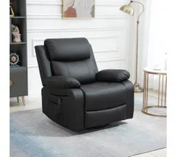 HOMCOM Fauteuil Luxe De Relaxation Et Massage Réglable Noir