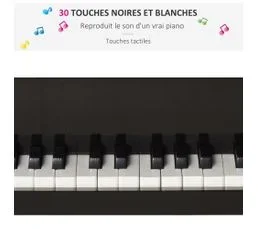 HOMCOM Piano à Queue Enfant En Bois 30 Touches Tabouret Inclus