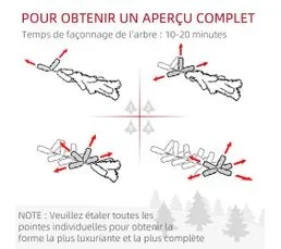 HOMCOM Sapin De Noël Artificiel Imitation Nordmann Vert