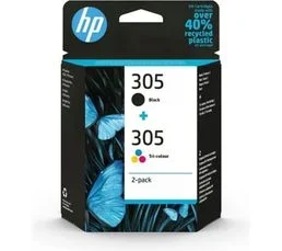 HP Pack De 2 Cartouches D'encre 305 Noire Et Trois Couleurs Authentiques (6zd17ae)