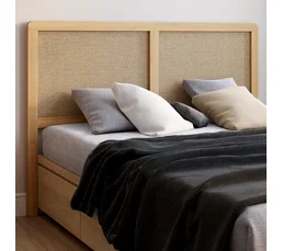 ID MARKET Tête De Lit Sur Pied Edhen 160 Cm Cannage Et Bois