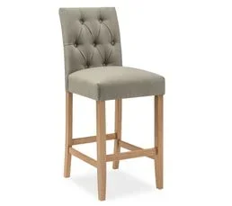 INTENSEDECO Lot De 2 Chaises De Bar En Bois Gaya Tissu Beige - H65cm