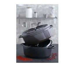 INVICTA Cocotte Ovale En Fonte Émaillée 27cm Noir - 403271