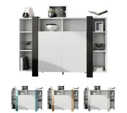 JAD Meuble Blanc Mat Et Pétrol Laqué(lxhxp) : 149 X 101 X 34 Cm