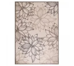 JADOREL Tapis Extérieur 60x110 Tissé Kilim Marron Et Crème Chimeko