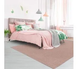 JADOREL Tapis Salon 160x230 Tissé Rose Rectangle Motif Uni Soula