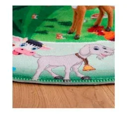 J&KIDS Tapis Rond Pour Chambre Enfant Multicolore Mountains Multicolore Ø 80