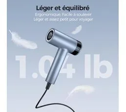 KILISKY Sèche-cheveux,1450w,avec Écran LED,silencieux,4 Températures Et 3 Vitesses，bleu