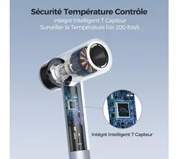 KILISKY Sèche-cheveux,1450w,avec Écran LED,silencieux,4 Températures Et 3 Vitesses，bleu