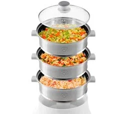 KITCHEN COOK Cuiseur Vapeur et Couscoussier Electrique En Inox Multisteam 9