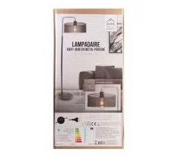 Lampadaire Design Effet Marbre "perfo" 152cm Gris