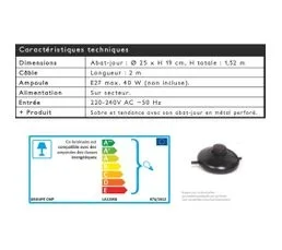 Lampadaire Design Effet Marbre "perfo" 152cm Gris