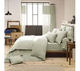 L'EFFET PAPILLON Tête De Lit 5 Boutons Avec Passants Gaze De Coton 50 X 80 Cm Vert D'eau