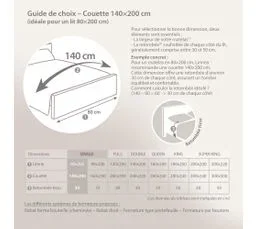 LINNEA Couette Été 140x200 Cm Harmonie Garnissage Fibre Polyester 150g/m2