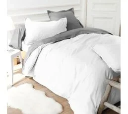 LINNEA Drap Housse Uni 90x190 Cm Bonnet 50 Cm Coton Alto Blanc