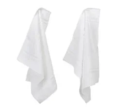 LINNEA Lot De 2 Torchons De Cuisine 50x50 Cm Éponge Pure Kitchen Terry Blanc