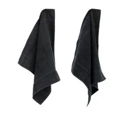 LINNEA Lot De 2 Torchons De Cuisine 50x50 Cm Éponge Pure Kitchen Terry Noir