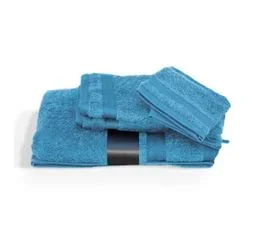 LINNEA Parure De Bain 5 Pièces Royal Cresent Bleu Ciel 650g/m2