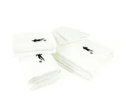 LINNEA Parure De Bain 8 Pièces Coton 550g/m2 Pure Football Blanc