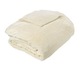 LINNEA Plaid Polaire 150x200 Cm Microvelours 100% Polyester 280g/m2 Velvet Ivoire