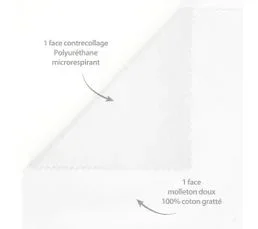 LINNEA Protège Matelas Imperméable 70x200 Cm Bonnet 50cm Arnon Molleton Coton Contrecollé Polyuréthane