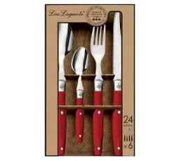 LOU LAGUIOLE Comptoir Rouge - Ménagère 24 Pièces