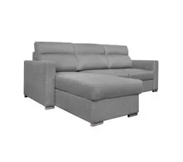 LOUNGITUDE Canapé D'angle Kei Réversible Convertible En Tissu - Gris Clair