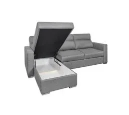 LOUNGITUDE Canapé D'angle Kei Réversible Convertible En Tissu - Gris Clair