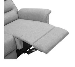 LOUNGITUDE Canapé De Relaxation Manuel 3 Places En Tissu Gris Clair - Aymaris