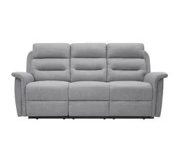 LOUNGITUDE Canapé De Relaxation Manuel 3 Places En Tissu Gris Clair - Aymaris