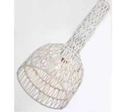 LUSSIOL LIGHTING Suspension Laila Blanc, Rotin, Diam. 23 Cm,