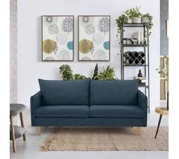 Marlon Canapé 2 Places Tissu Bleu Foncé Admarlon2pbleu