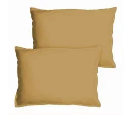 MATT & ROSE Set De 2 Taies D’oreiller Unies à Volant, Coton Lavé 50x70cm